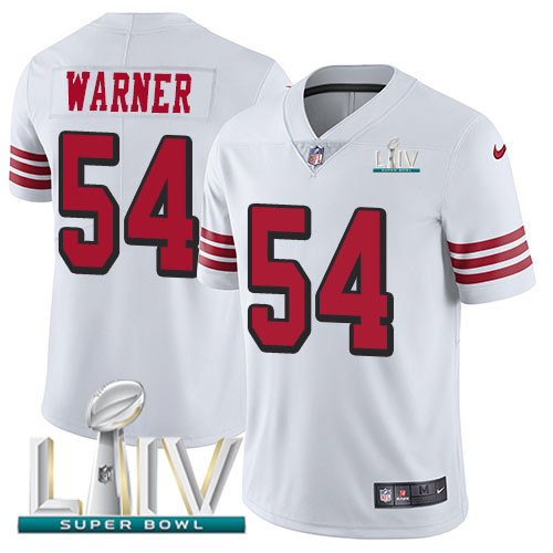 San Francisco 49ers Nike #54 Fred Warner White Super Bowl LIV 2020 Rush Youth Stitched NFL Vapor Untouchable Limited Jersey->youth nfl jersey->Youth Jersey